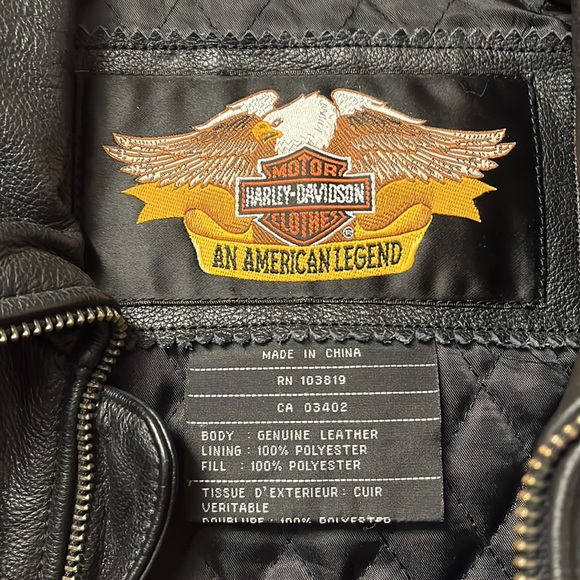 SOLD Harley Davidson Men’s Leather Flames Jacket M - Picture 5 of 8